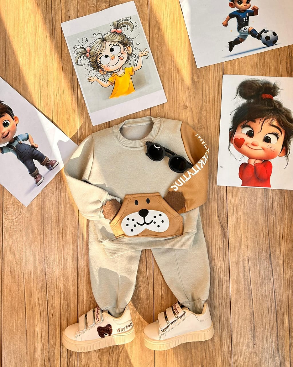 تدی گوش برجسته بلوز شلوار تدی گوش برجسته - Image 1